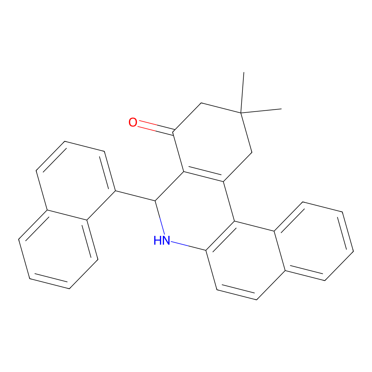 2,2-dimethyl-5-(1-naphthyl)-2,3,5,6-tetrahydrobenzo[a]phenanthridin-4(1H)-one molecular structure, CAS 311787-09-4