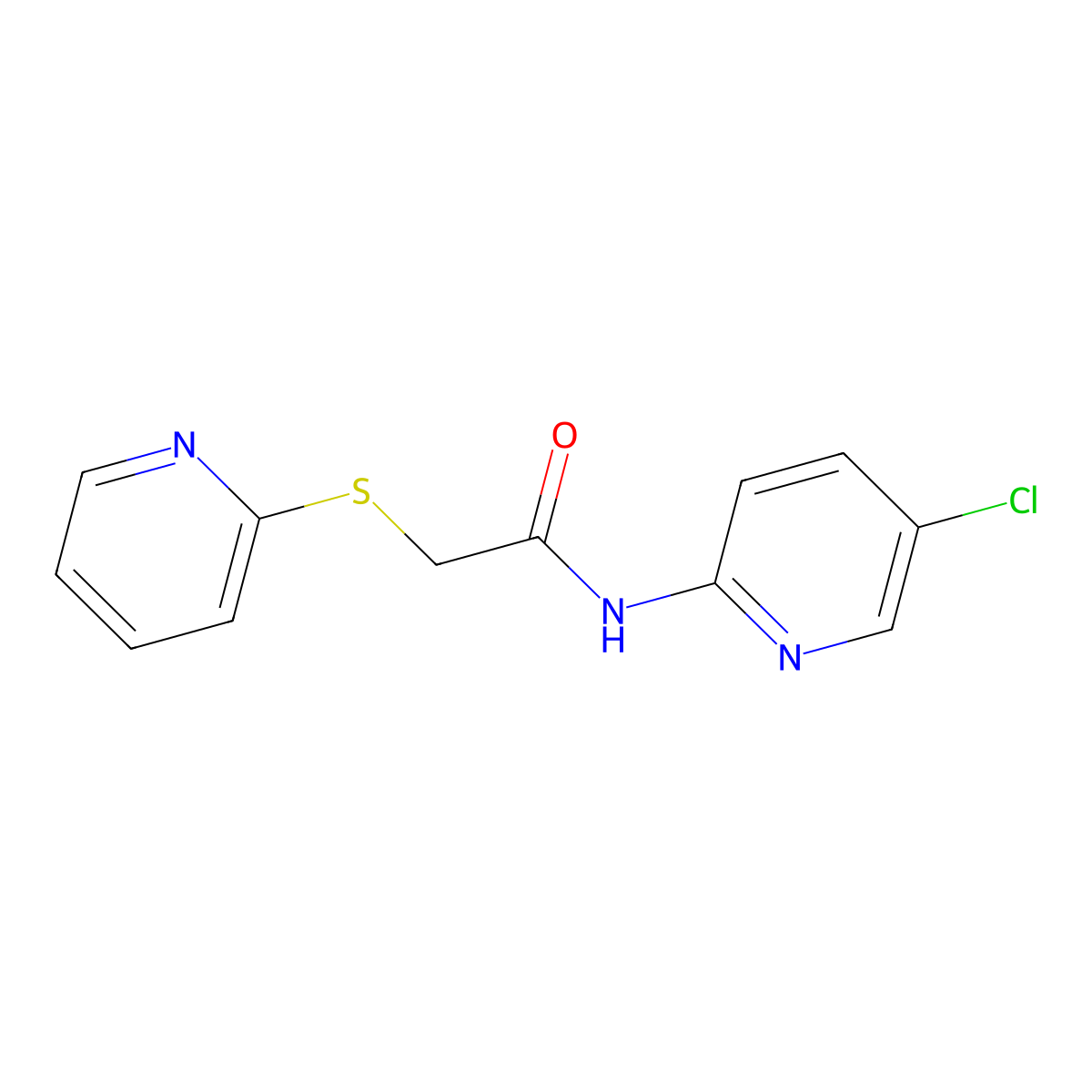 N-(5-chloropyridin-2-yl)-2-(pyridin-2-ylsulfanyl)acetamide molecular structure, CAS 311787-75-4