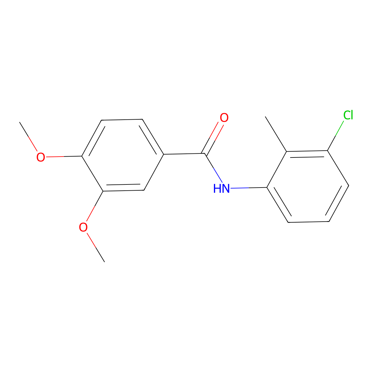 N-(3-Chloro-2-methylphenyl)-3,4-dimethoxybenzamide molecular structure, CAS 311787-92-5