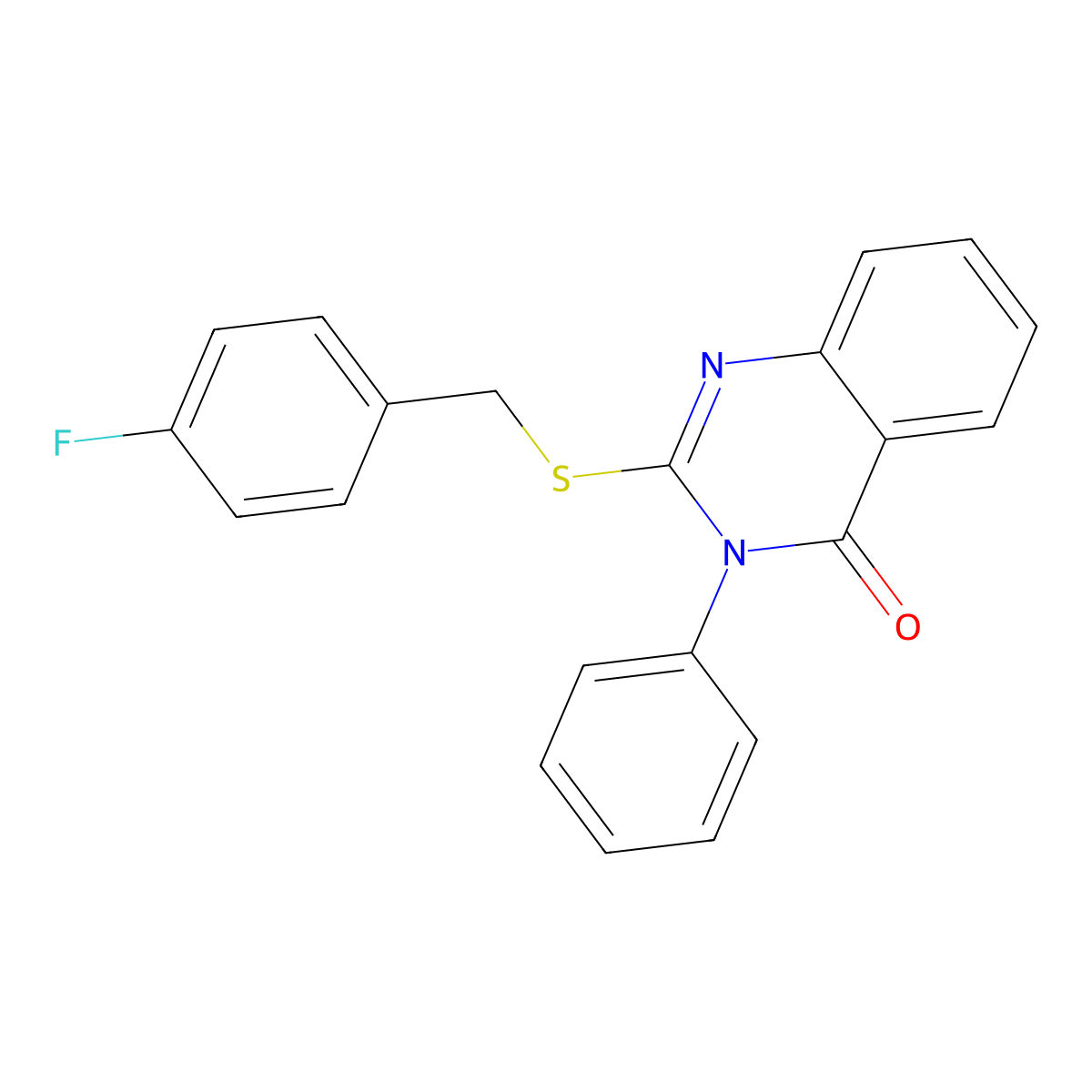 2-[(4-fluorobenzyl)sulfanyl]-3-phenyl-4(3H)-quinazolinone molecular structure, CAS 311787-96-9
