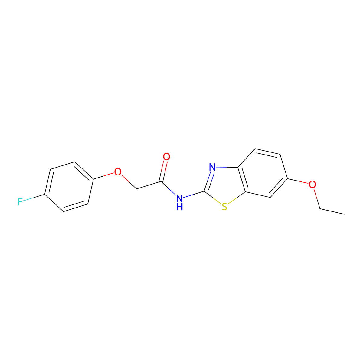 N-(6-ethoxy-1,3-benzothiazol-2-yl)-2-(4-fluorophenoxy)acetamide molecular structure, CAS 311788-29-1