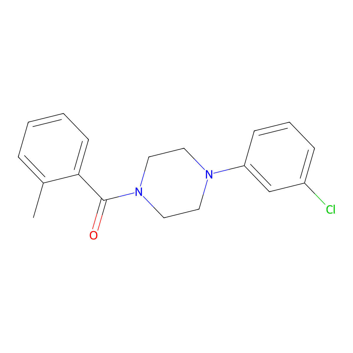 1-(3-Chlorophenyl)-4-(2-methylbenzoyl)piperazine molecular structure, CAS 311788-37-1
