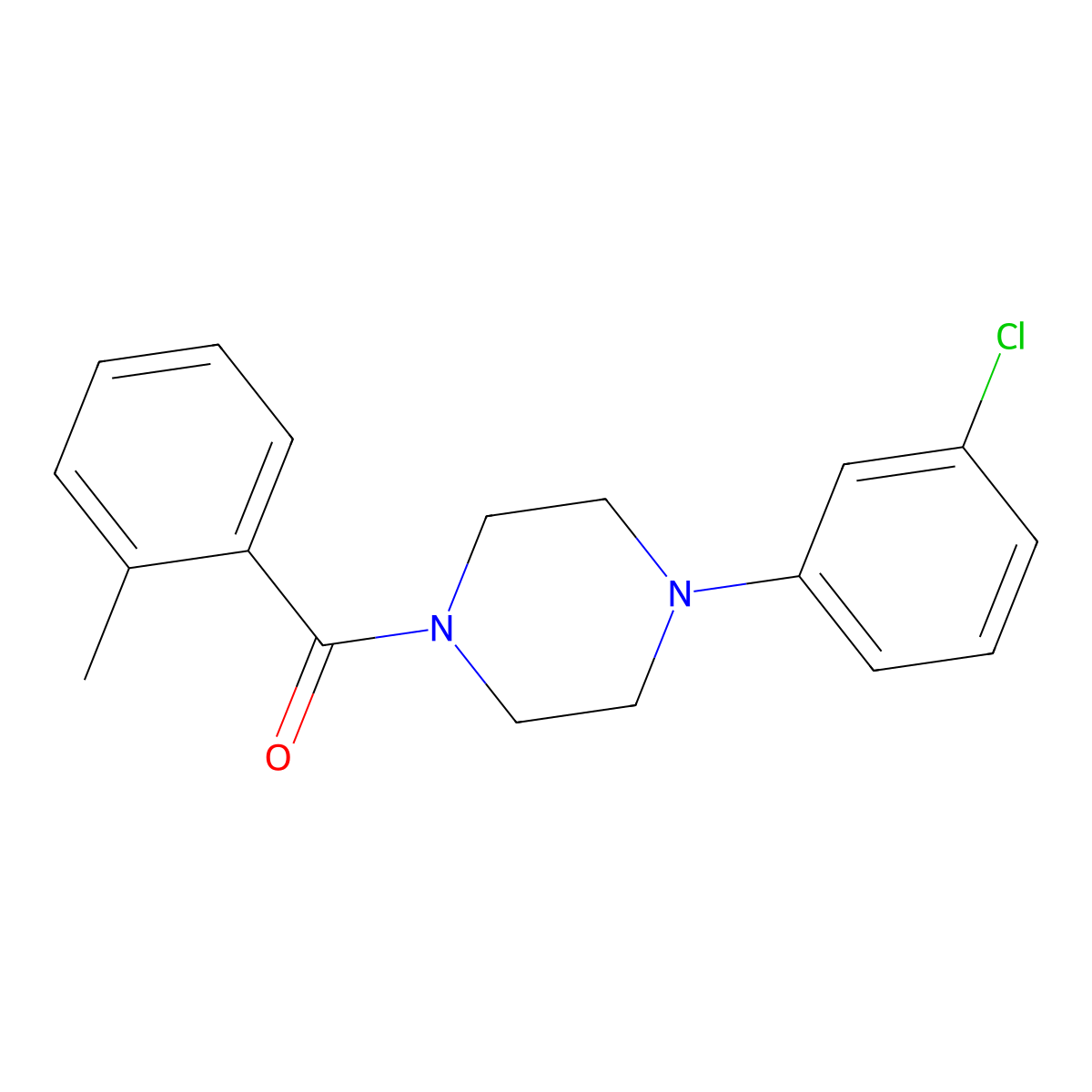 1-(3-Chlorophenyl)-4-(2-methylbenzoyl)piperazine molecular structure, CAS 311788-37-1
