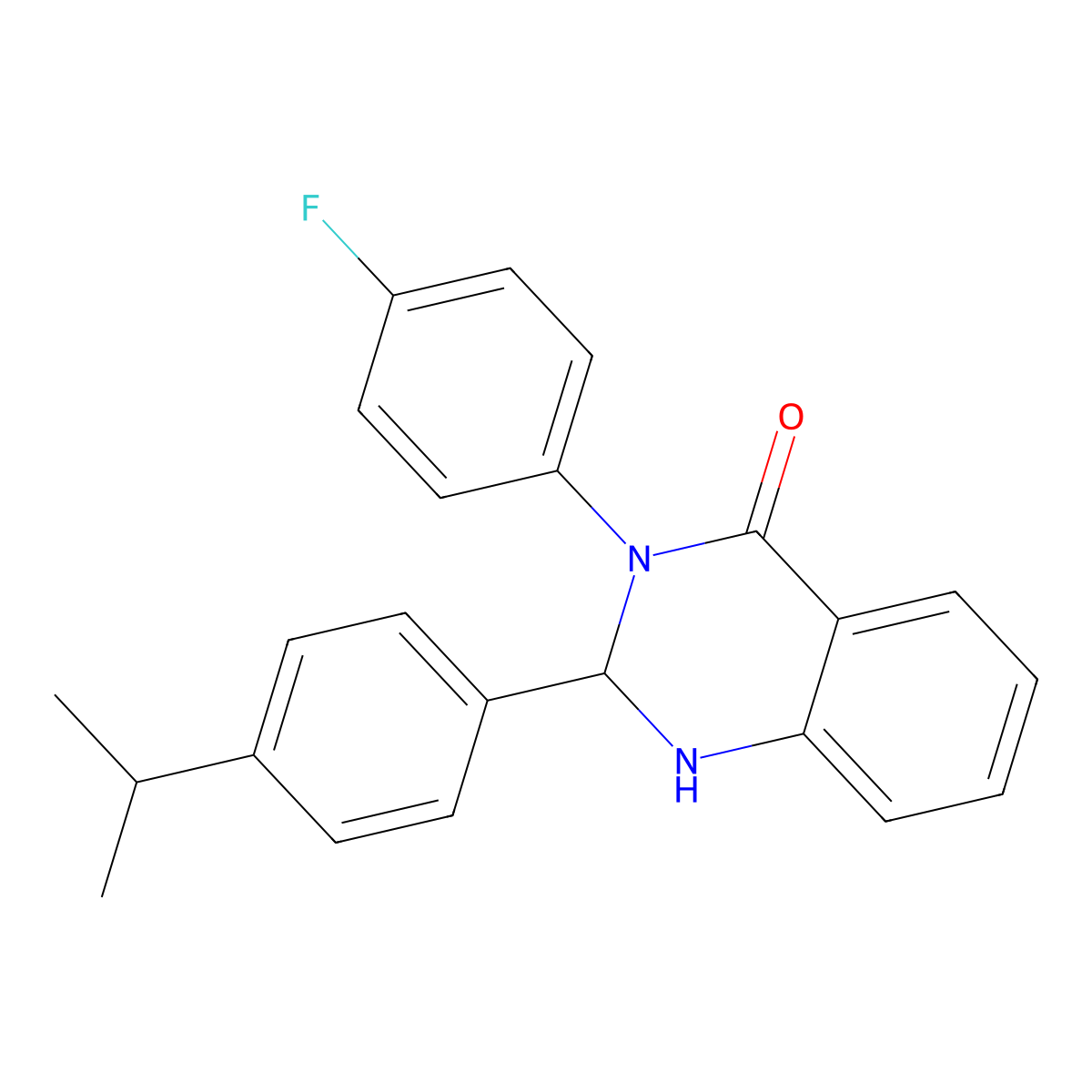 3-(4-Fluorophenyl)-2-(4-propan-2-ylphenyl)-1,2-dihydroquinazolin-4-one molecular structure, CAS 311788-44-0