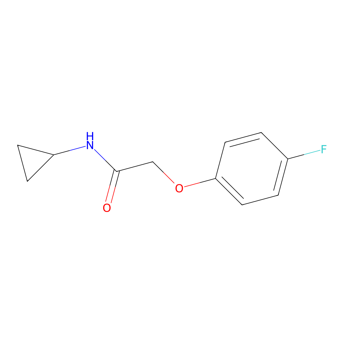 N-cyclopropyl-2-(4-fluorophenoxy)acetamide molecular structure, CAS 311789-37-4