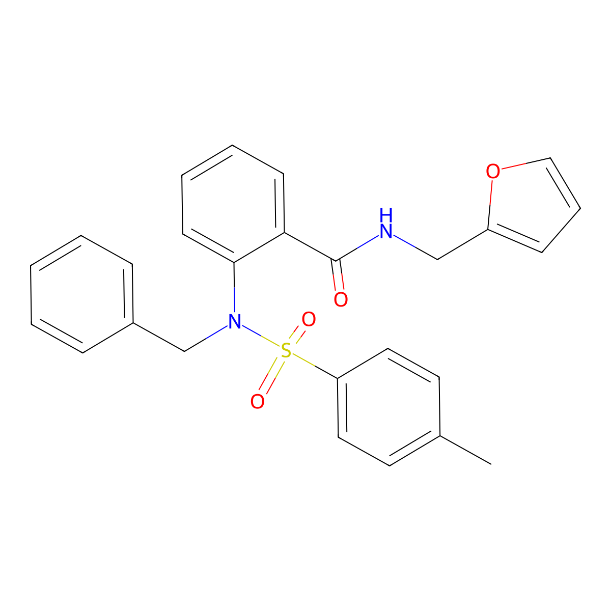 2-[benzyl-(4-methylphenyl)sulfonylamino]-N-(furan-2-ylmethyl)benzamide molecular structure, CAS 311789-63-6