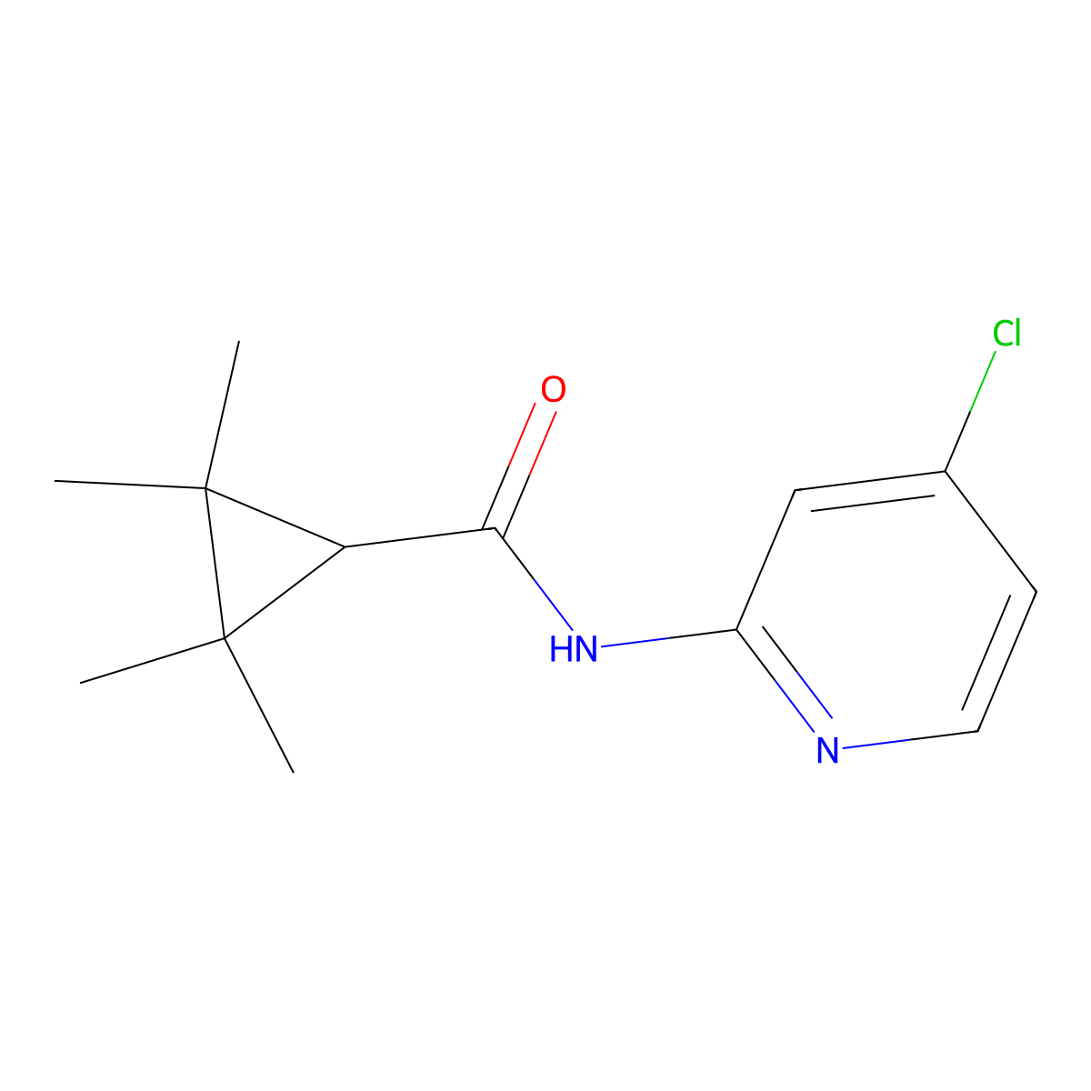 N-(4-chloro-2-pyridinyl)-2,2,3,3-tetramethylcyclopropanecarboxamide molecular structure, CAS 311790-12-2