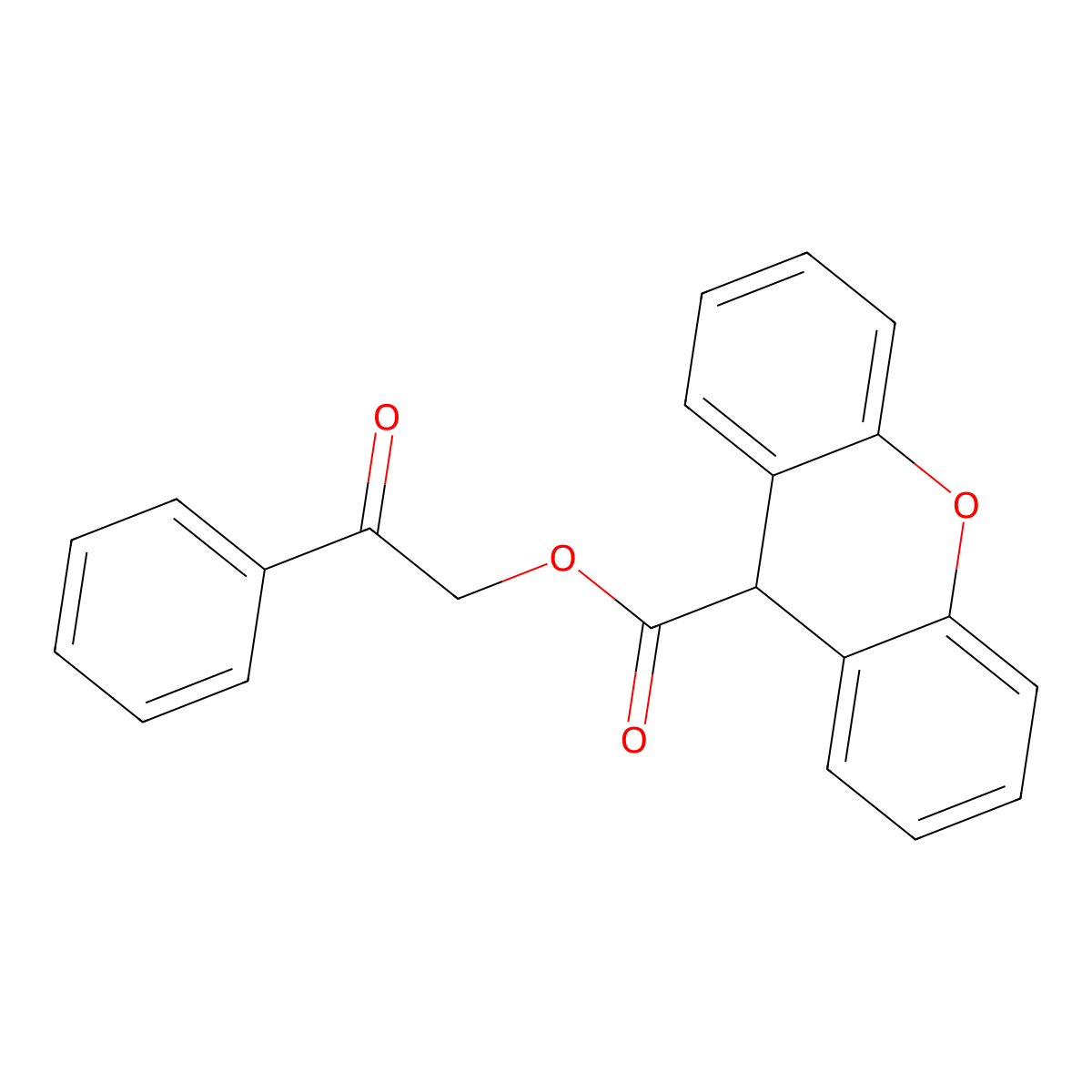 2-oxo-2-phenylethyl 9H-xanthene-9-carboxylate molecular structure, CAS 311790-47-3