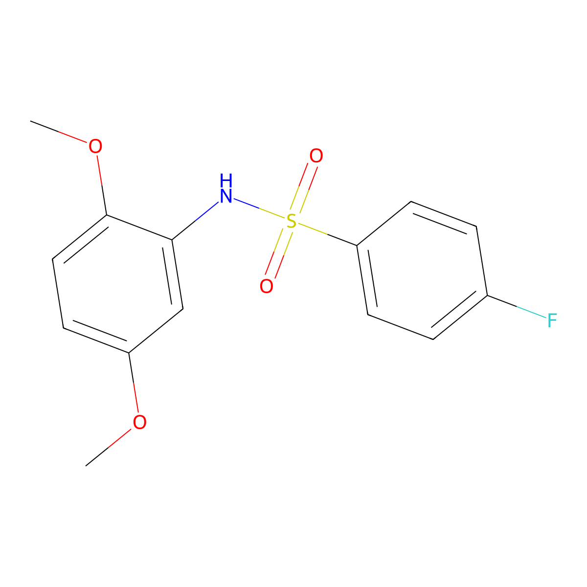 N-(2,5-dimethoxyphenyl)-4-fluorobenzenesulfonamide molecular structure, CAS 311790-54-2