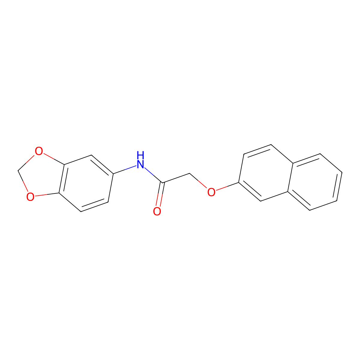 N-(1,3-benzodioxol-5-yl)-2-naphthalen-2-yloxyacetamide molecular structure, CAS 311790-63-3