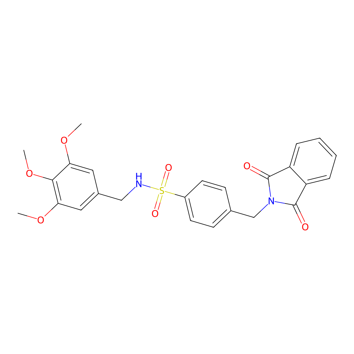 4-[(1,3-dioxoisoindol-2-yl)methyl]-N-[(3,4,5-trimethoxyphenyl)methyl]benzenesulfonamide molecular structure, CAS 311790-88-2