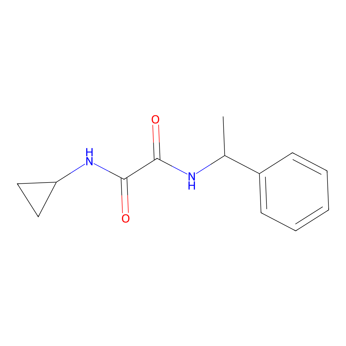 N-cyclopropyl-N'-(1-phenylethyl)ethanediamide molecular structure, CAS 311791-16-9