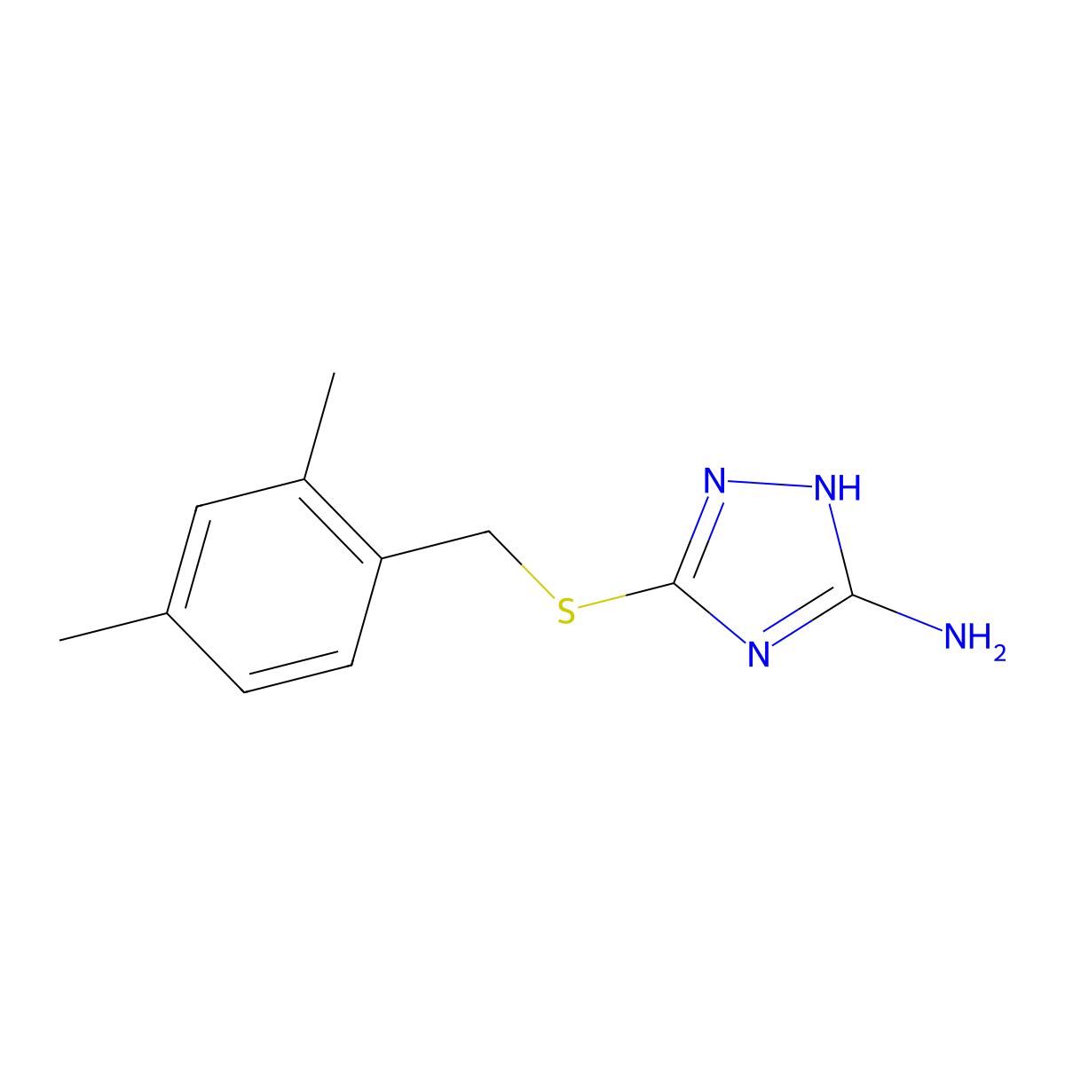 3-[(2,4-dimethylbenzyl)sulfanyl]-1H-1,2,4-triazol-5-amine molecular structure, CAS 311791-62-5
