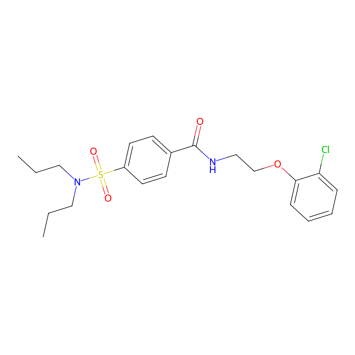 N-[2-(2-chlorophenoxy)ethyl]-4-(dipropylsulfamoyl)benzamide molecular structure, CAS 311791-70-5