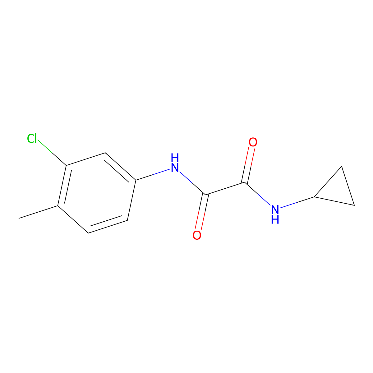 N~1~-(3-chloro-4-methylphenyl)-N~2~-cyclopropylethanediamide molecular structure, CAS 311791-93-2
