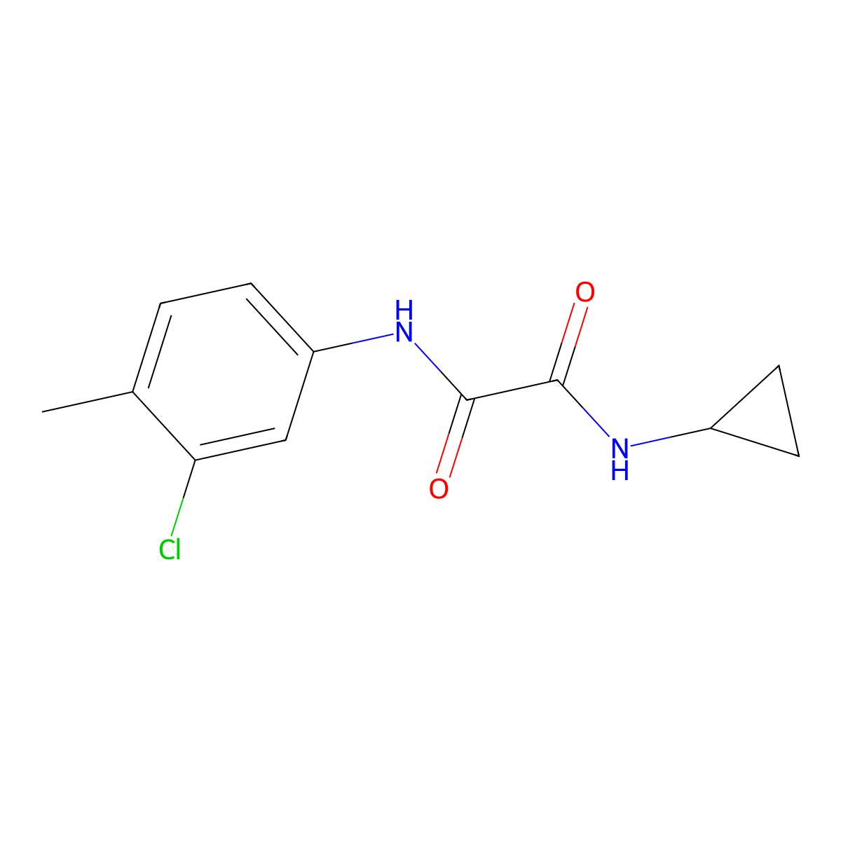 N~1~-(3-chloro-4-methylphenyl)-N~2~-cyclopropylethanediamide molecular structure, CAS 311791-93-2