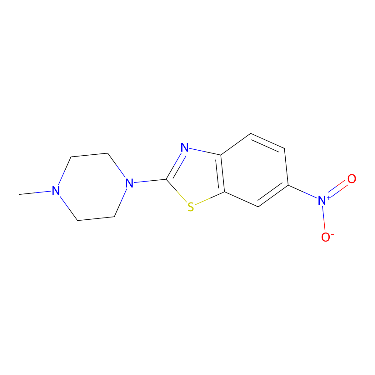 2-(4-Methylpiperazin-1-yl)-6-nitro-1,3-benzothiazole molecular structure, CAS 311791-97-6