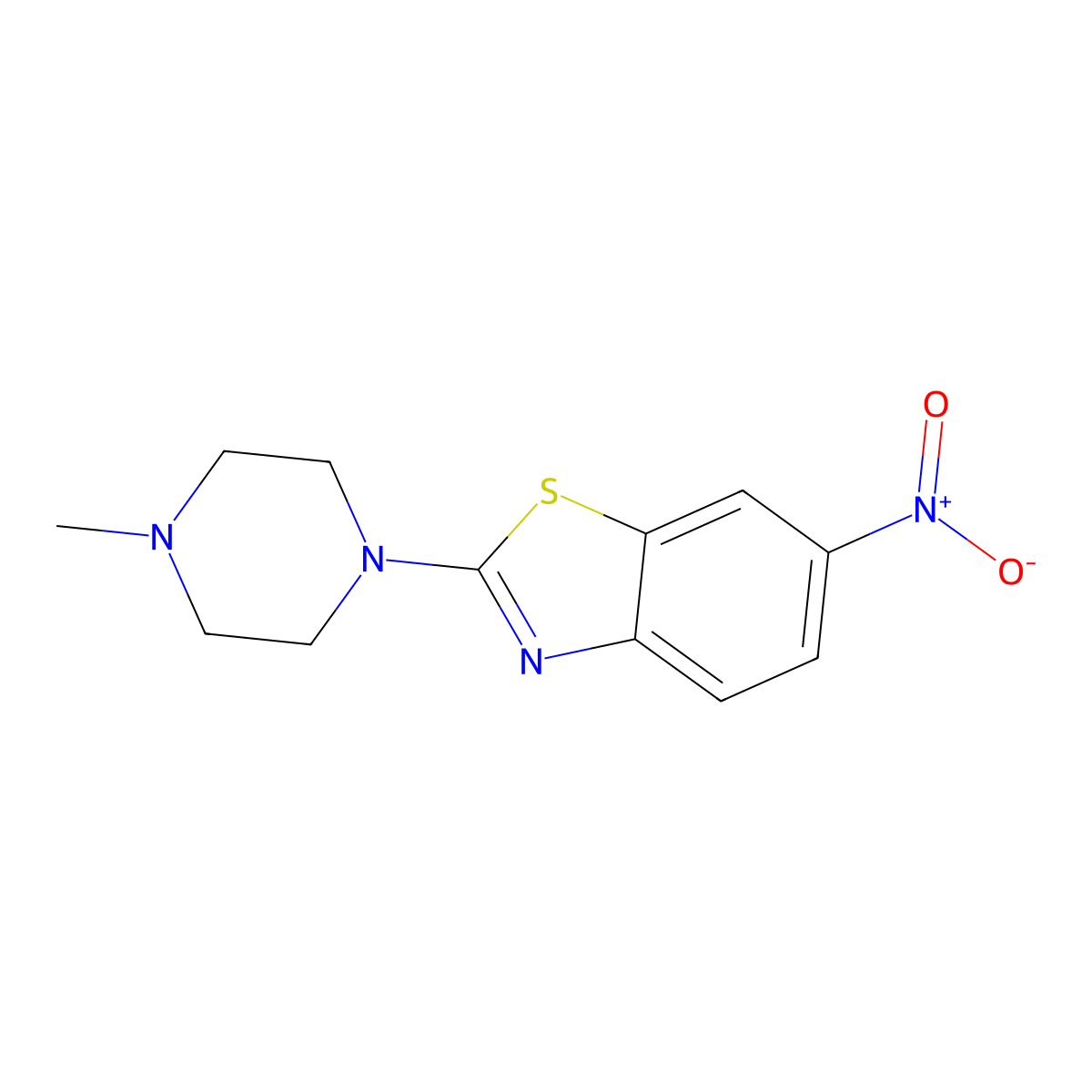 2-(4-Methylpiperazin-1-yl)-6-nitro-1,3-benzothiazole molecular structure, CAS 311791-97-6