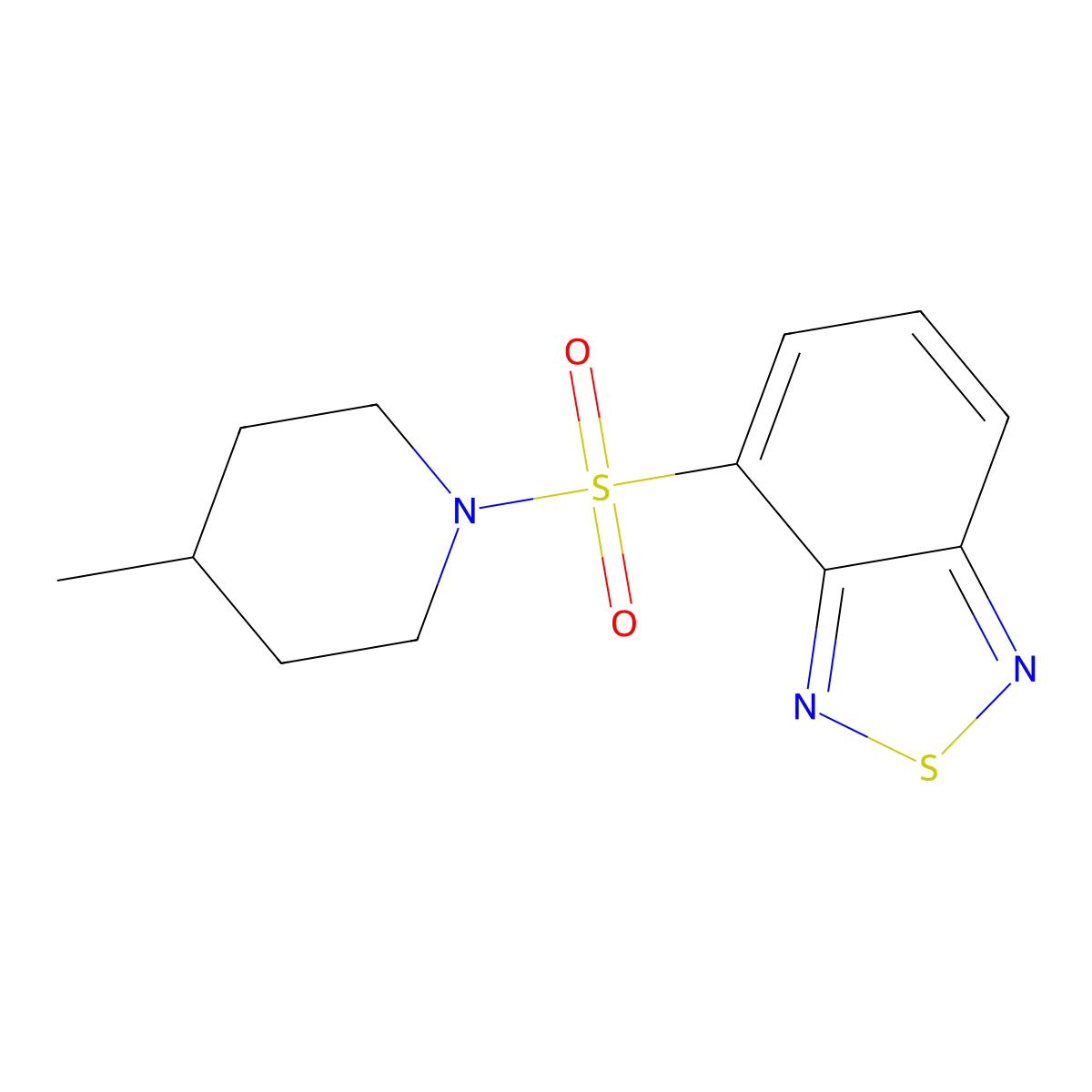4-(4-Methylpiperidin-1-yl)sulfonyl-2,1,3-benzothiadiazole molecular structure, CAS 311792-47-9