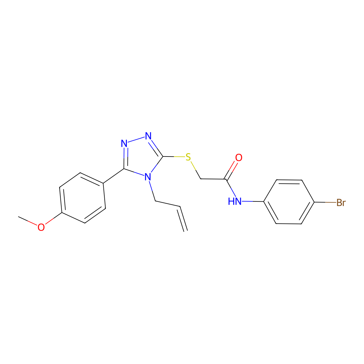 N-(4-bromophenyl)-2-{[5-(4-methoxyphenyl)-4-(prop-2-en-1-yl)-4H-1,2,4-triazol-3-yl]sulfanyl}acetamide molecular structure, CAS 311792-54-8