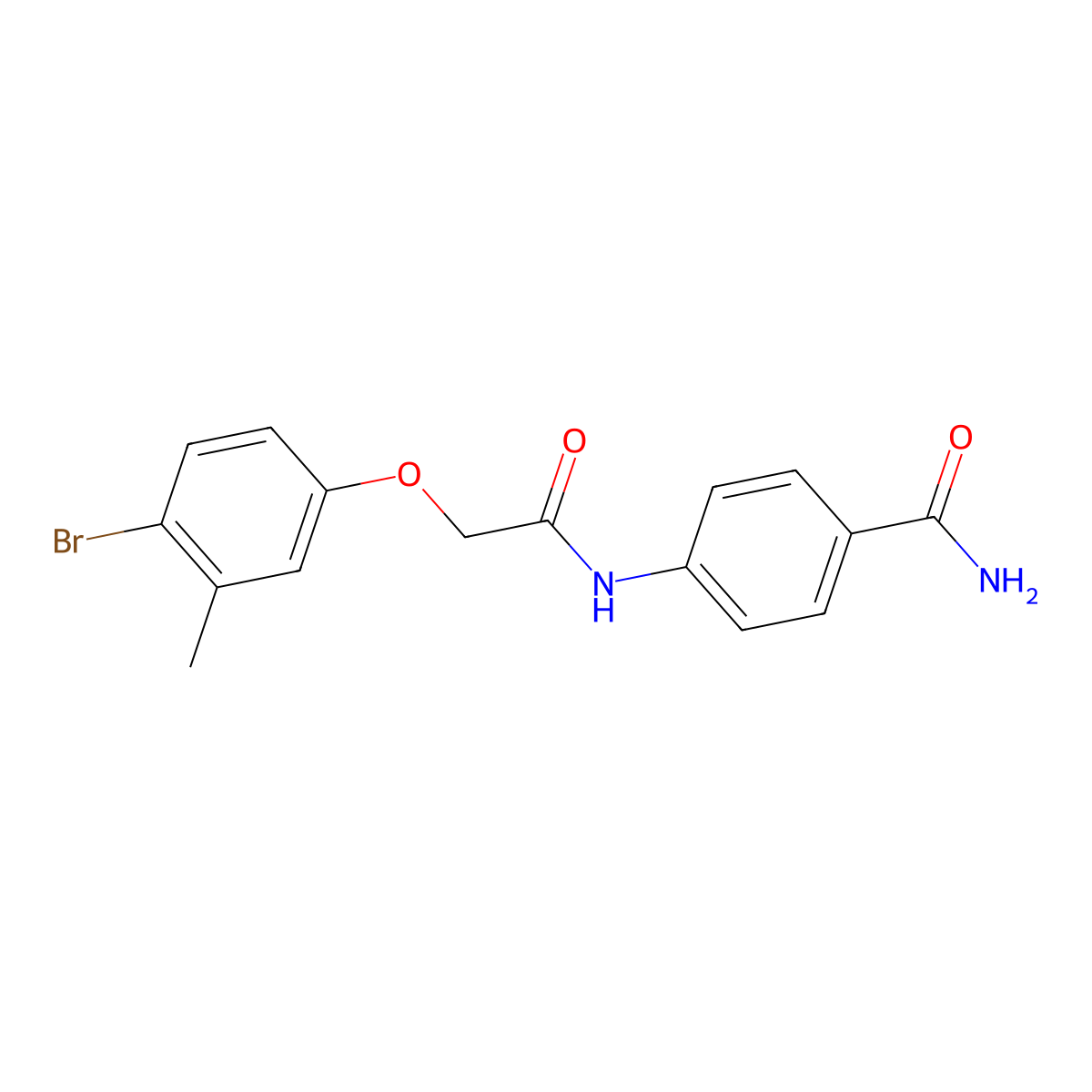 4-{[(4-Bromo-3-methylphenoxy)acetyl]amino}benzamide molecular structure, CAS 311792-80-0