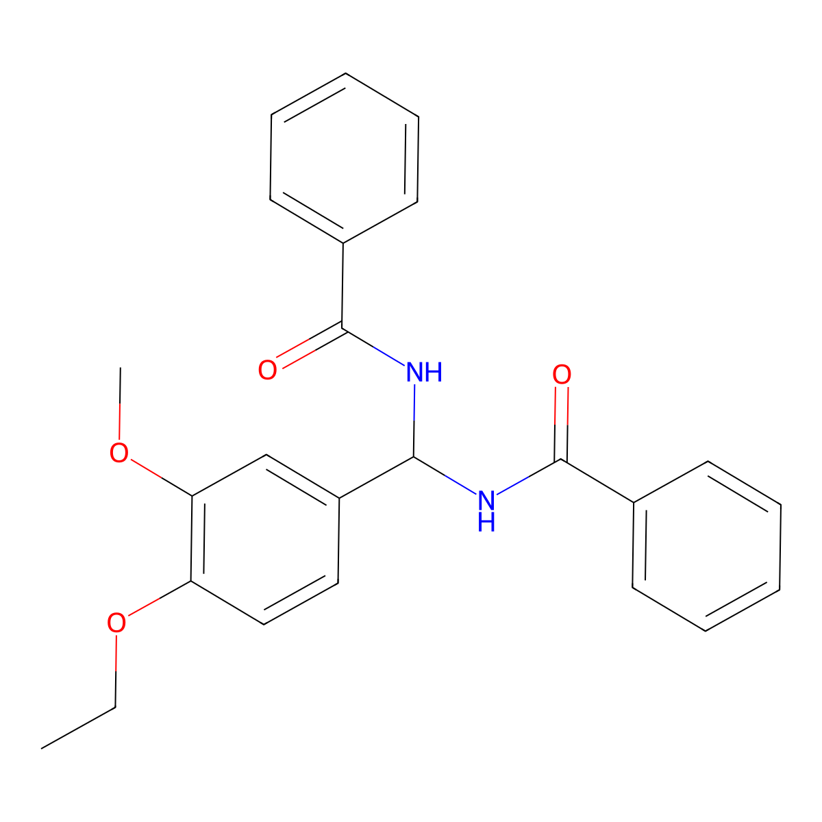 N-[benzamido-(4-ethoxy-3-methoxyphenyl)methyl]benzamide molecular structure, CAS 311793-08-5