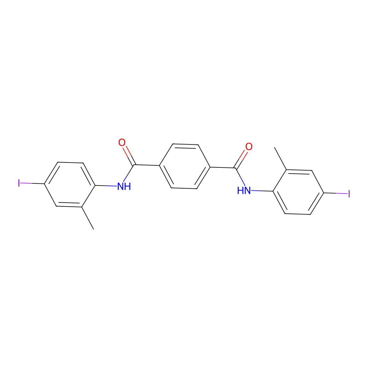 1-N,4-N-bis(4-iodo-2-methylphenyl)benzene-1,4-dicarboxamide molecular structure, CAS 311793-13-2