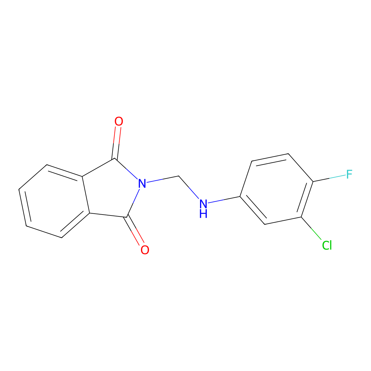 2-[(3-Chloro-4-fluoroanilino)methyl]isoindole-1,3-dione molecular structure, CAS 311793-68-7
