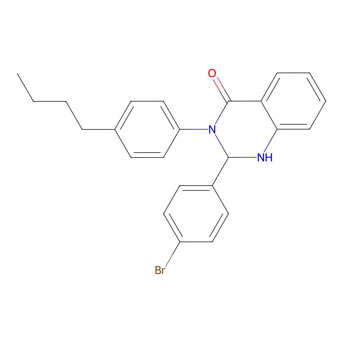 2-(4-bromophenyl)-3-(4-butylphenyl)-2,3-dihydro-4(1H)-quinazolinone molecular structure, CAS 311793-70-1