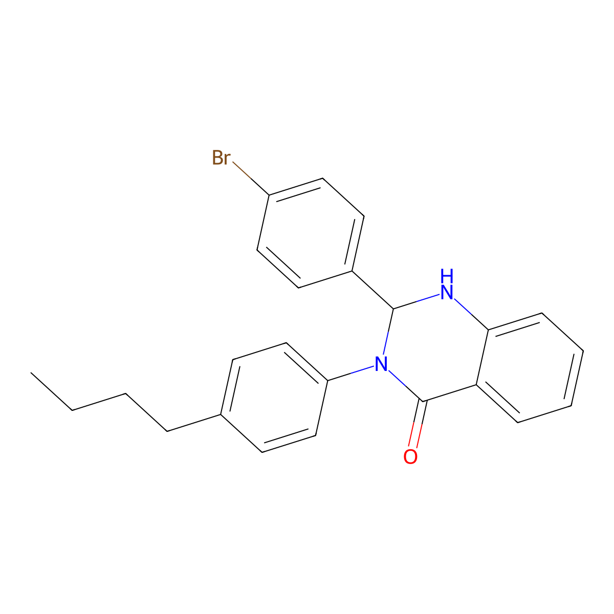2-(4-bromophenyl)-3-(4-butylphenyl)-2,3-dihydro-4(1H)-quinazolinone molecular structure, CAS 311793-70-1