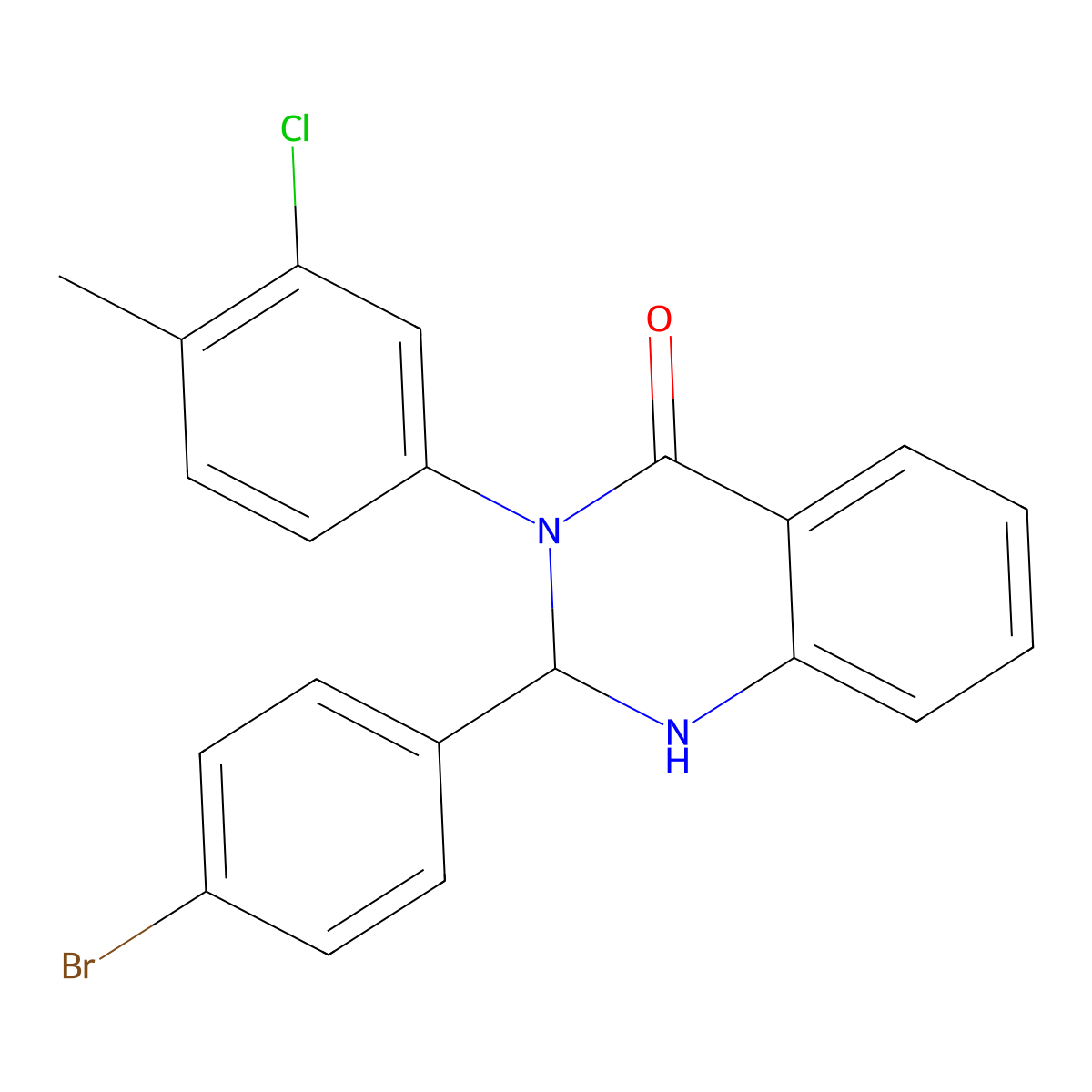 2-(4-bromophenyl)-3-(3-chloro-4-methylphenyl)-2,3-dihydro-4(1H)-quinazolinone molecular structure, CAS 311793-71-2