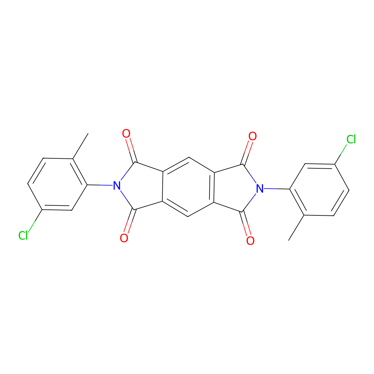 2,6-bis(5-chloro-2-methylphenyl)pyrrolo[3,4-f]isoindole-1,3,5,7(2H,6H)-tetrone molecular structure, CAS 311793-83-6
