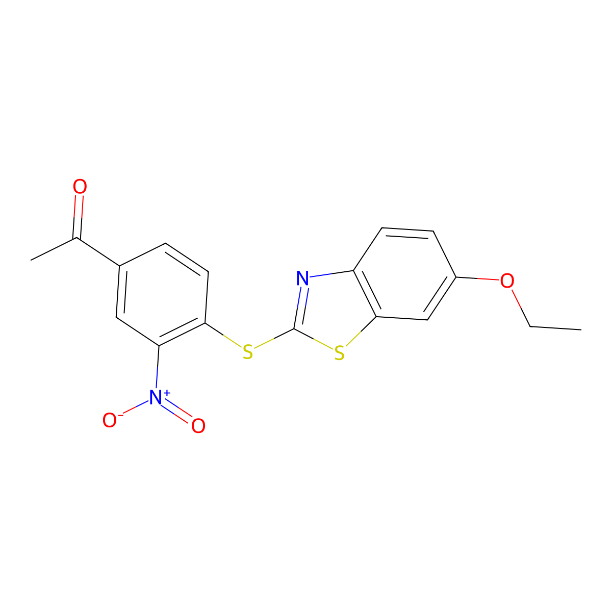 1-{4-[(6-Ethoxy-1,3-benzothiazol-2-yl)sulfanyl]-3-nitrophenyl}ethanone molecular structure, CAS 311793-84-7