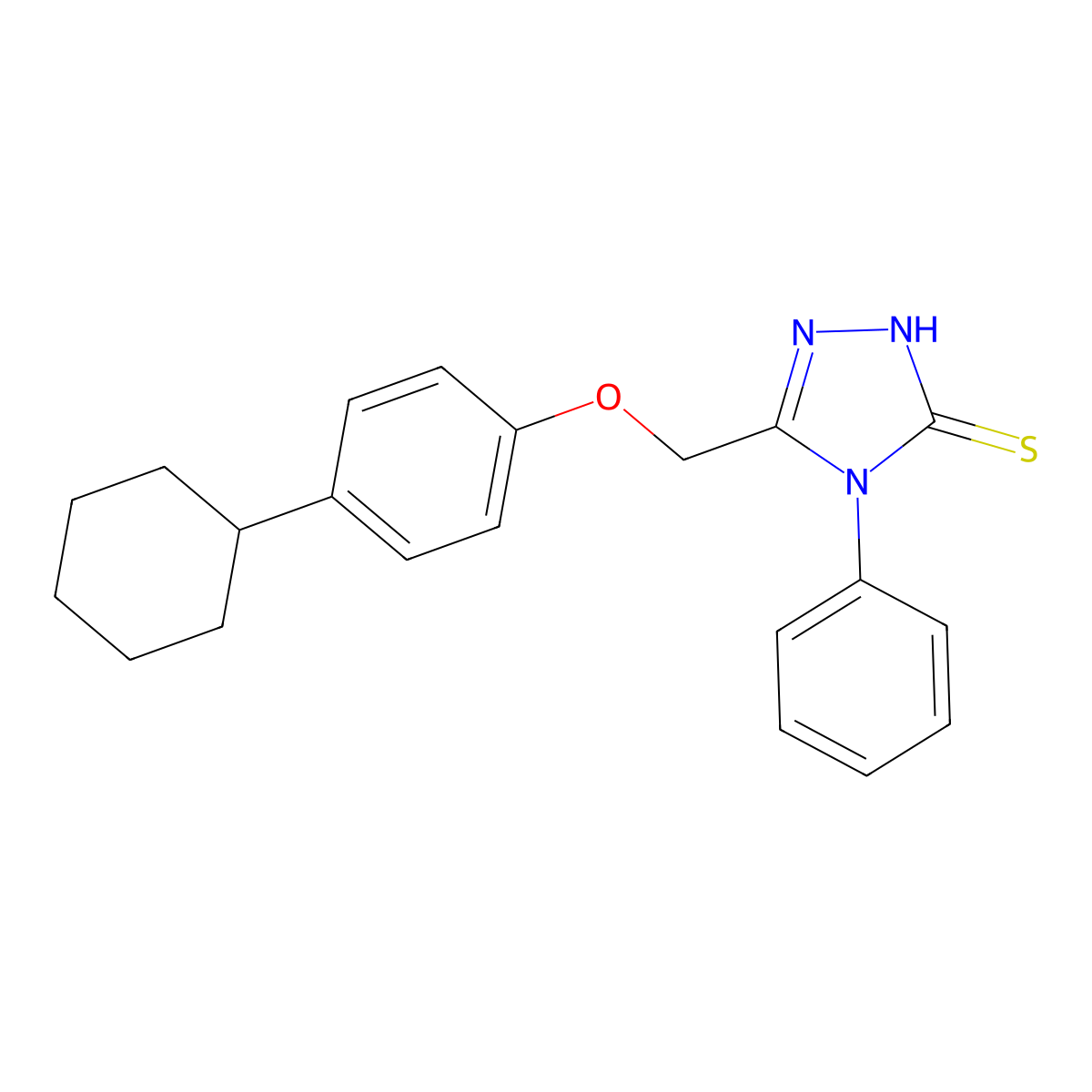 5-[(4-cyclohexylphenoxy)methyl]-4-phenyl-4H-1,2,4-triazole-3-thiol molecular structure, CAS 311793-91-6