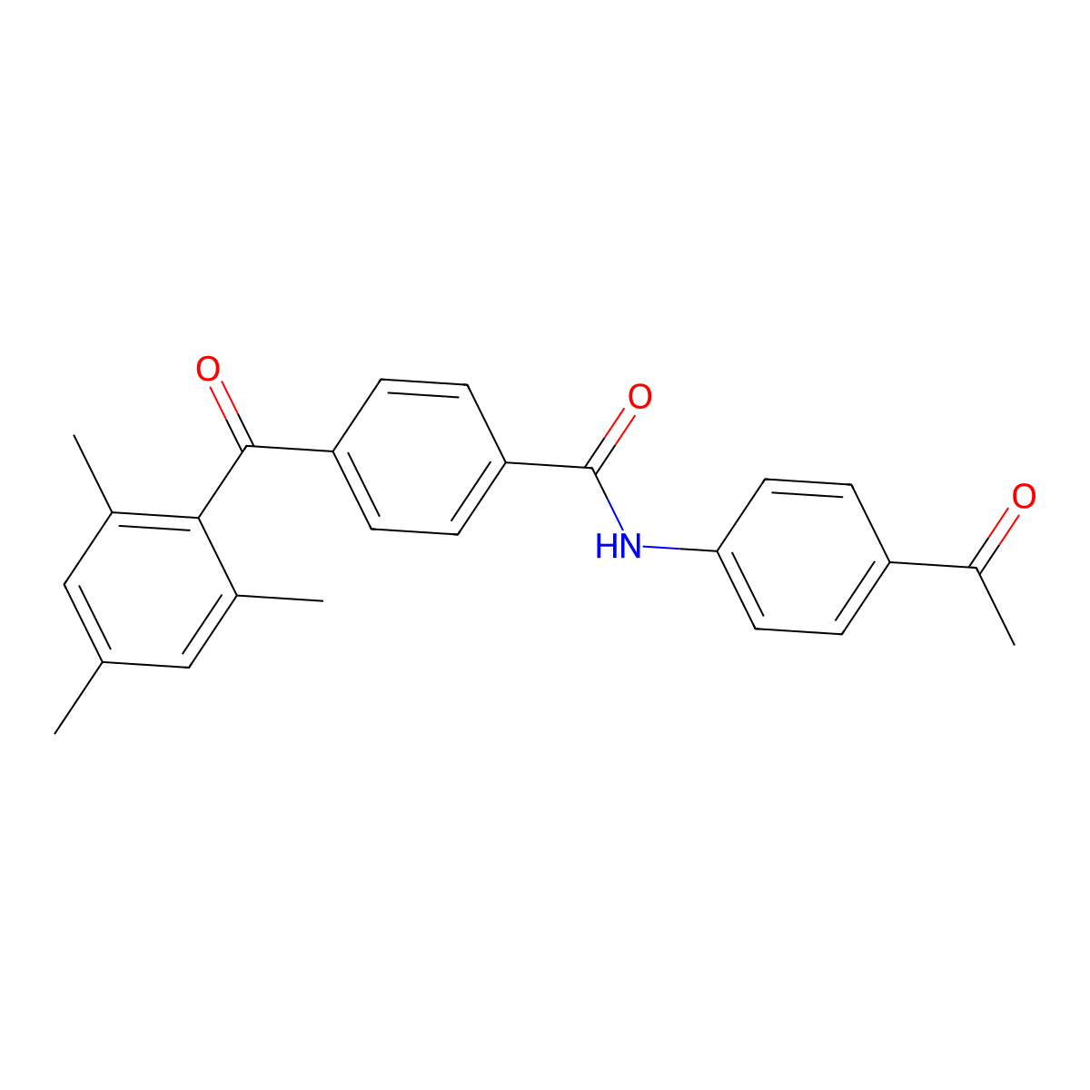 N-(4-acetylphenyl)-4-(mesitylcarbonyl)benzamide molecular structure, CAS 311793-97-2