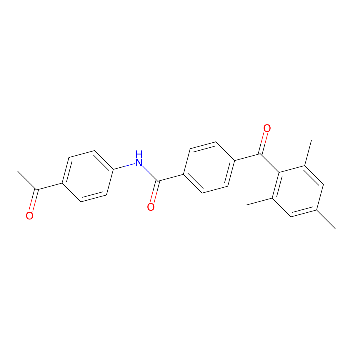 N-(4-acetylphenyl)-4-(mesitylcarbonyl)benzamide molecular structure, CAS 311793-97-2