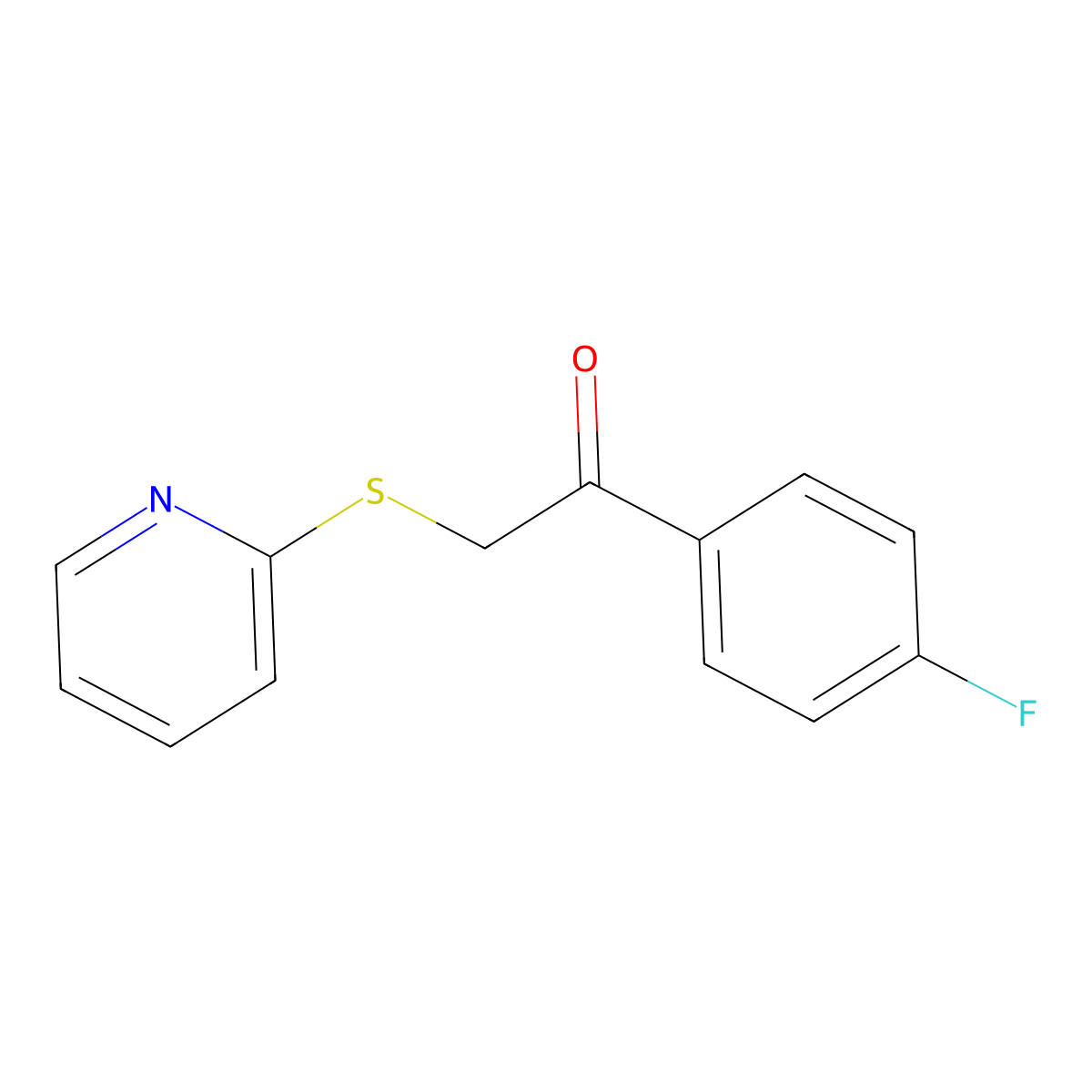 1-(4-Fluorophenyl)-2-(2-pyridinylthio)ethanone molecular structure, CAS 311794-61-3