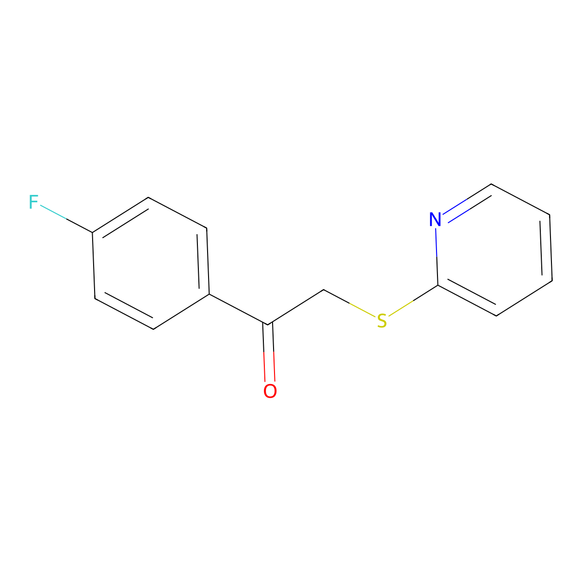 1-(4-Fluorophenyl)-2-(2-pyridinylthio)ethanone molecular structure, CAS 311794-61-3
