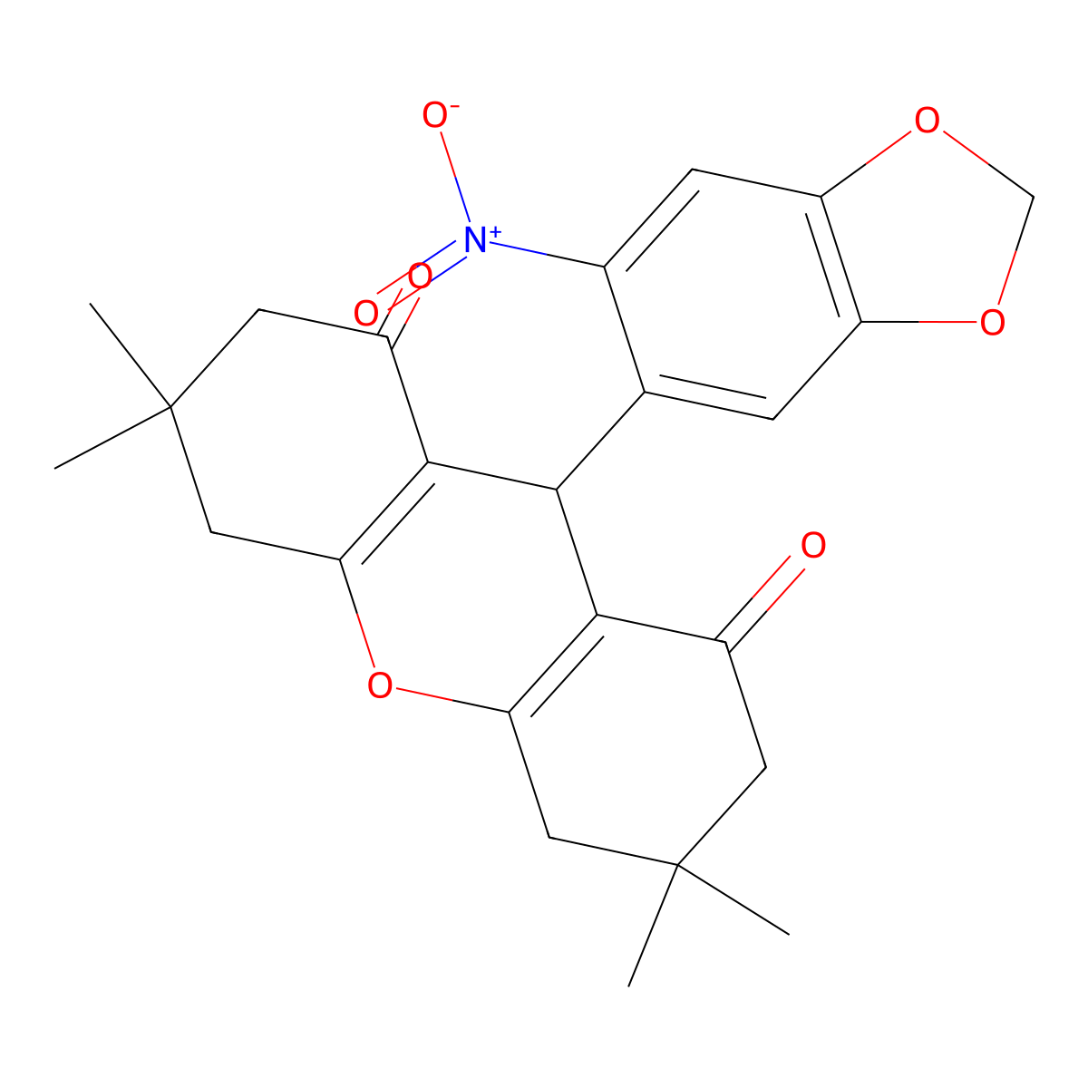 9-{6-nitro-1,3-benzodioxol-5-yl}-3,3,6,6-tetramethyl-3,4,5,6,7,9-hexahydro-1H-xanthene-1,8(2H)-dione molecular structure, CAS 311795-34-3