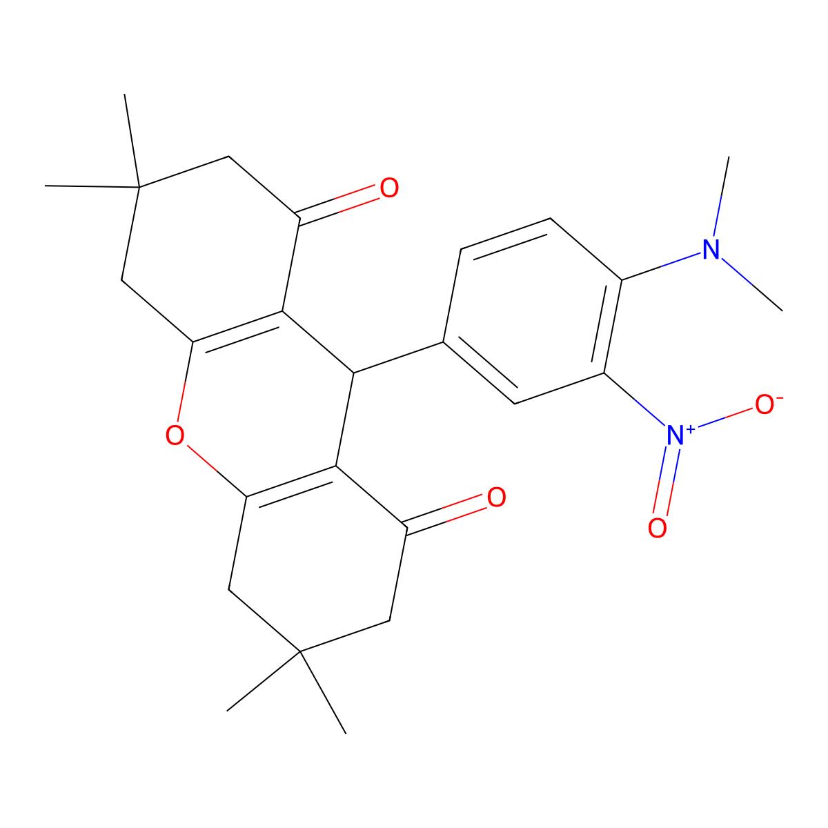 9-{4-(dimethylamino)-3-nitrophenyl}-3,3,6,6-tetramethyl-3,4,5,6,7,9-hexahydro-1H-xanthene-1,8(2H)-dione molecular structure, CAS 311795-51-4