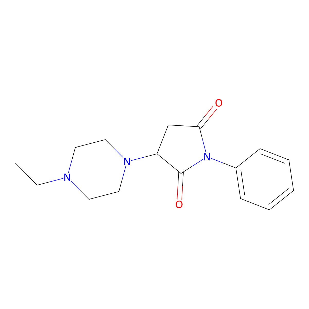 3-(4-Ethylpiperazin-1-yl)-1-phenylpyrrolidine-2,5-dione molecular structure, CAS 311795-69-4