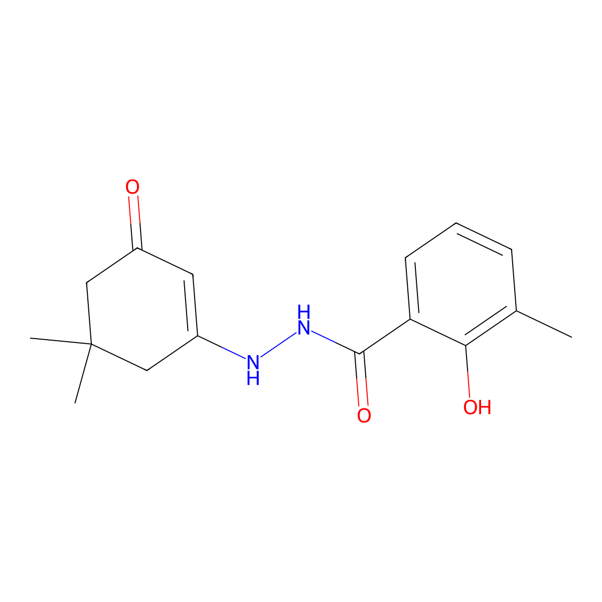 N'-(5,5-dimethyl-3-oxocyclohexen-1-yl)-2-hydroxy-3-methylbenzohydrazide molecular structure, CAS 311795-72-9