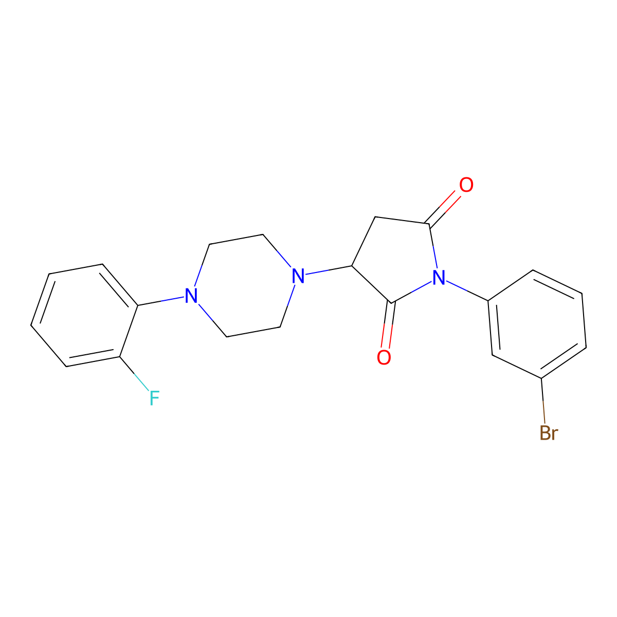 1-(3-Bromophenyl)-3-[4-(2-fluorophenyl)piperazin-1-yl]pyrrolidine-2,5-dione molecular structure, CAS 311795-96-7