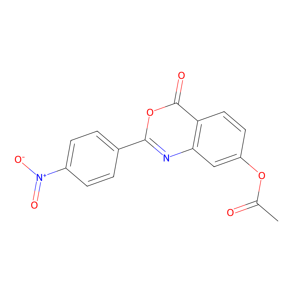 2-(4-nitrophenyl)-4-oxo-4H-3,1-benzoxazin-7-yl acetate molecular structure, CAS 311796-39-1