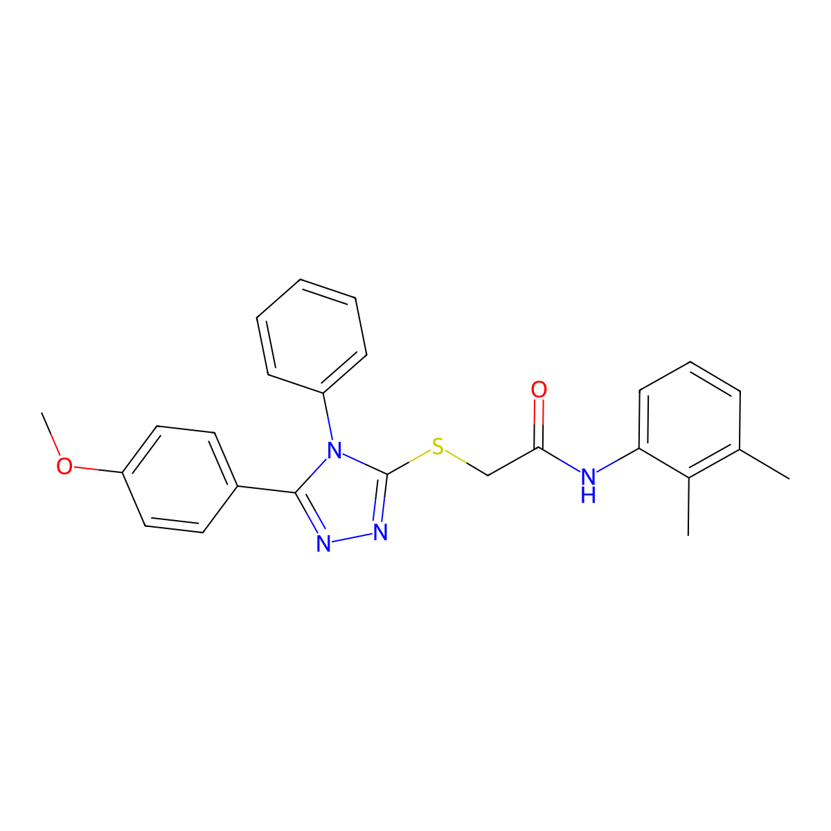 N-(2,3-dimethylphenyl)-2-{[5-(4-methoxyphenyl)-4-phenyl-4H-1,2,4-triazol-3-yl]sulfanyl}acetamide molecular structure, CAS 311796-99-3