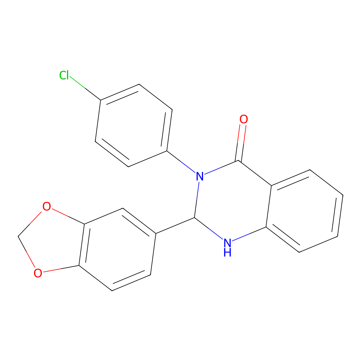 2-(1,3-Benzodioxol-5-yl)-3-(4-chlorophenyl)-1,2-dihydroquinazolin-4-one molecular structure, CAS 311797-03-2