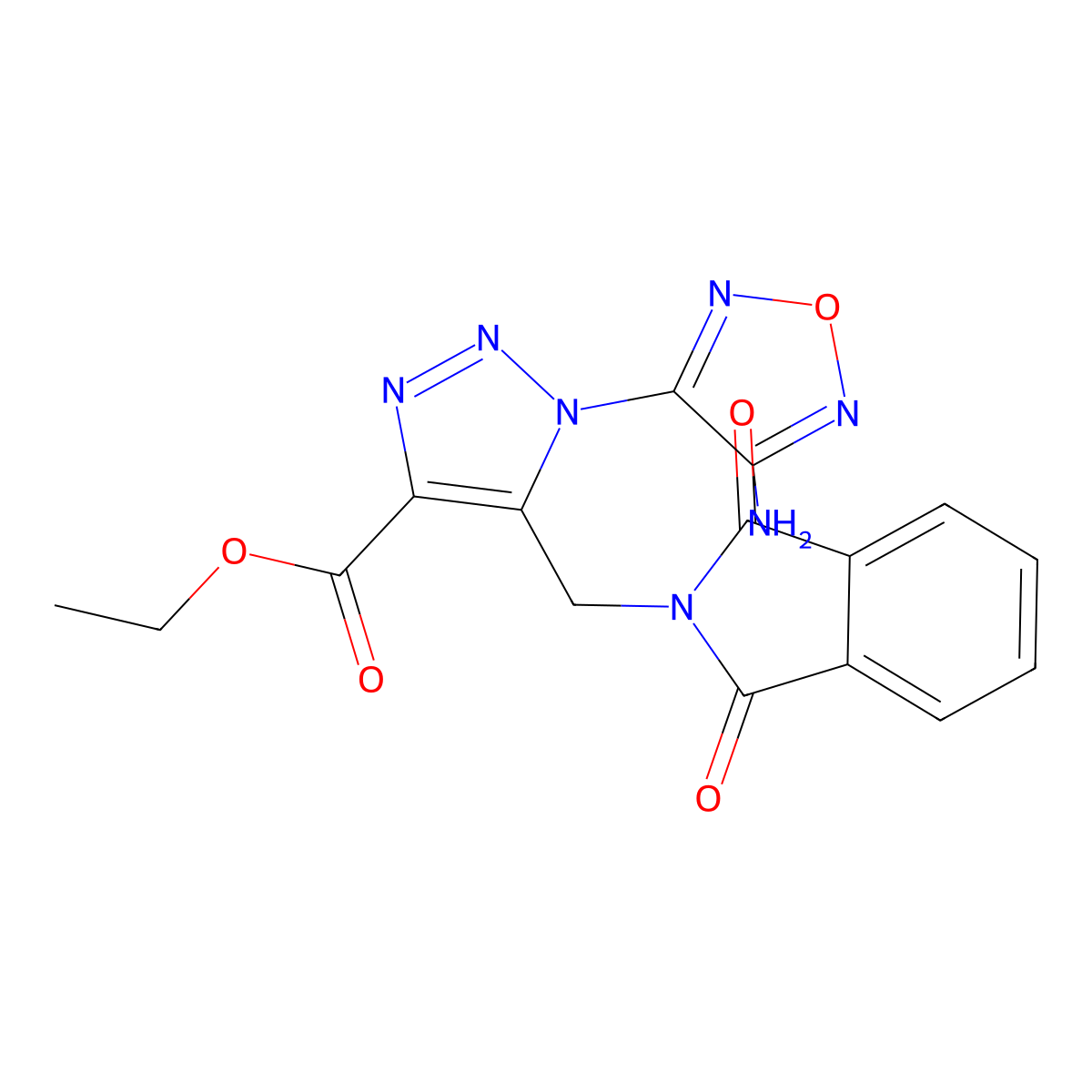 ethyl 1-(4-amino-1,2,5-oxadiazol-3-yl)-5-[(1,3-dioxo-1,3-dihydro-2H-isoindol-2-yl)methyl]-1H-1,2,3-triazole-4-carboxylate molecular structure, CAS 311797-55-4