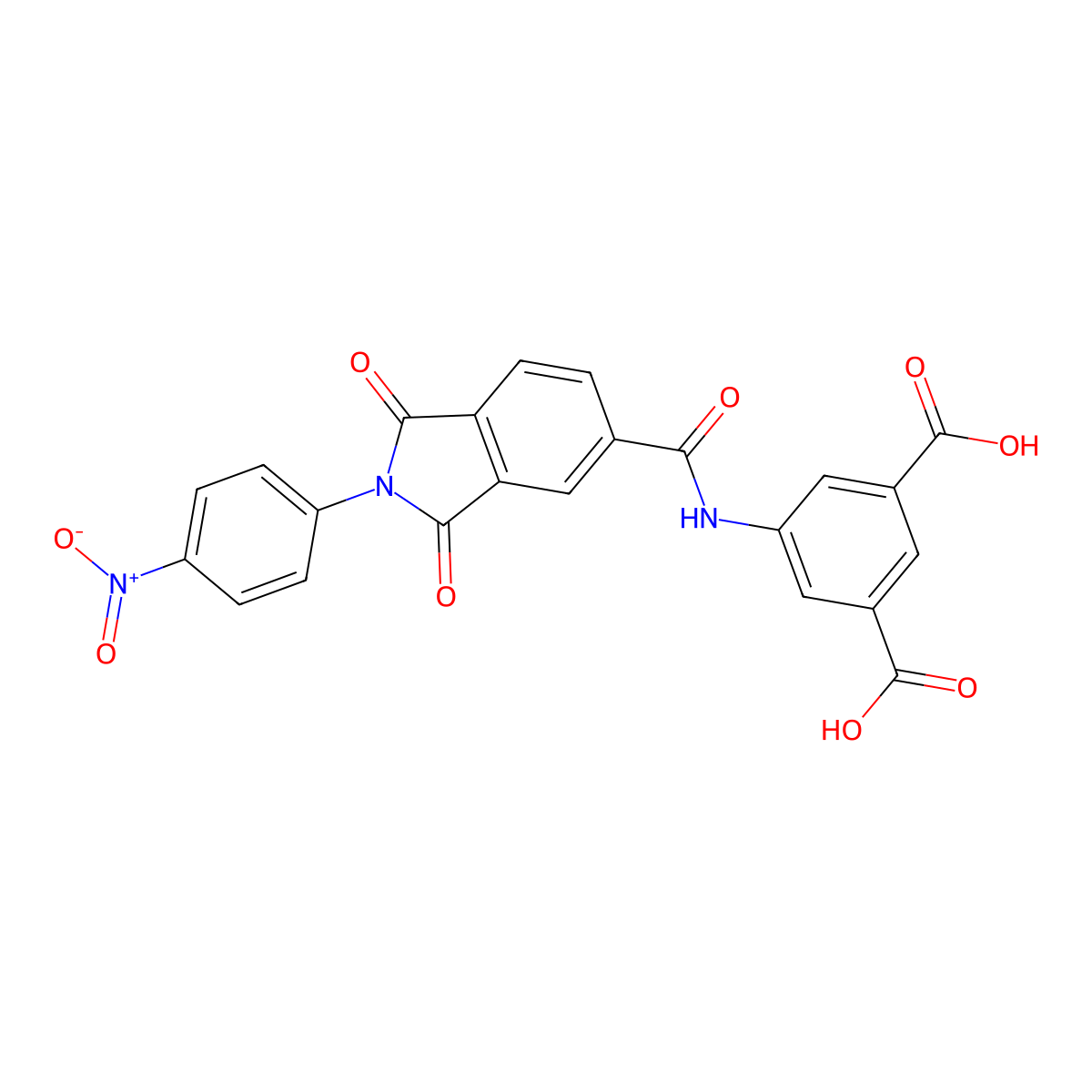 5-{[(2-{4-nitrophenyl}-1,3-dioxo-2,3-dihydro-1H-isoindol-5-yl)carbonyl]amino}isophthalic acid molecular structure, CAS 311797-70-3
