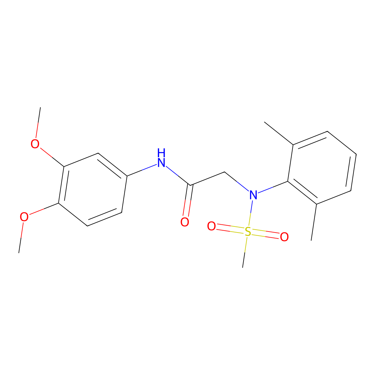 N-(3,4-dimethoxyphenyl)-2-(2,6-dimethyl-N-methylsulfonylanilino)acetamide molecular structure, CAS 311798-09-1