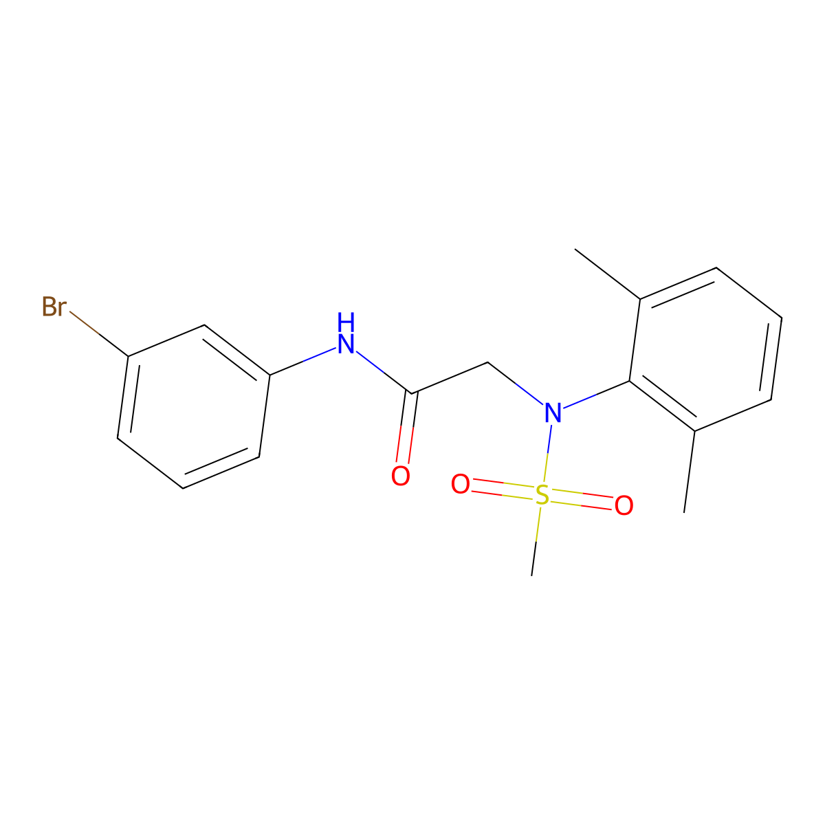 N-(3-bromophenyl)-2-(2,6-dimethyl-N-methylsulfonylanilino)acetamide molecular structure, CAS 311798-14-8